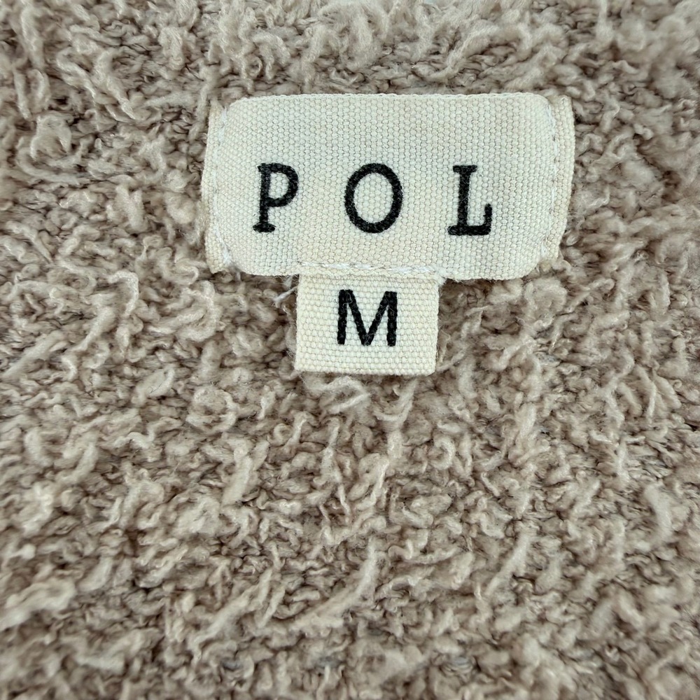 POL Fuzzy Cozy Lounge Crop Tank Top Women's Size Medium Brown Soft Plush - Picture 2 of 8